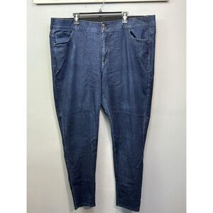 Venezia Jeans Womens 26L Blue Dark Wash High Rise Skinny Stretch Plus Denim